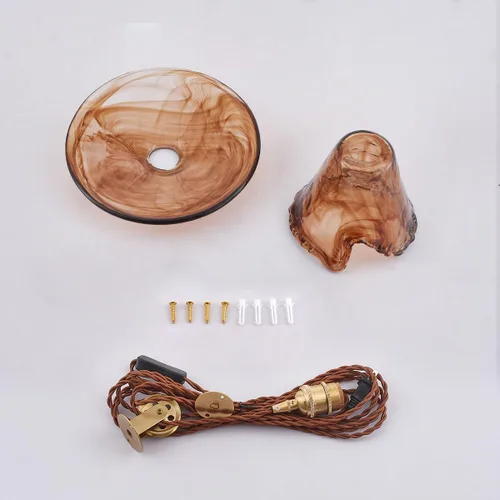 Miniatura 9 de YLONG-ZS Lámpara colgante de cristal vintage enchufable, moderna polea de latón dorado, luces colgantes de techo para isla de cocina, comedor, sala