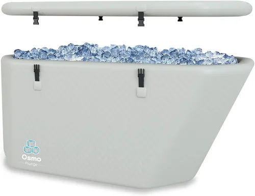 Miniatura 11 de Kit completo de baño de hielo de inmersión en frío, enfriador de baño de hielo de 1/2 HP con bañera fría inflable y escalón inflable antideslizante