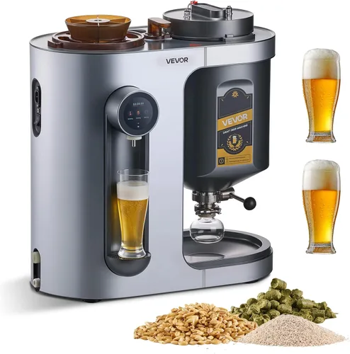 VEVOR Cervecera automática para el hogar, máquina de elaboración de cerveza eléctrica de 1500 W, cervecera casera todo en uno de 3.43 galones con