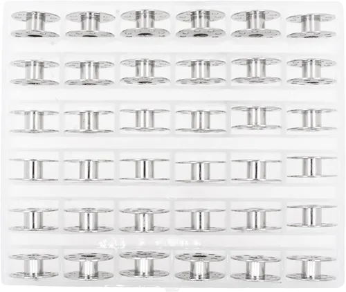 Miniatura 2 de Mandala Crafts Bobinas vacías SA155 para máquina de coser Brother, 36 bobinas de plástico de metal para máquina de coser Singer - Bobinas