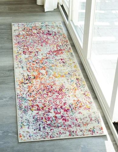 Unique Loom Richmond Collection - Alfombra de área con medallón (2 pies x 4 pies 1 pulgada, color multicolor claro/negro)
