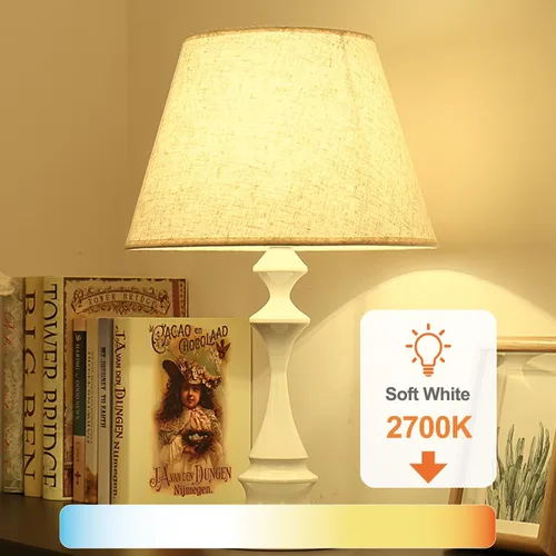 Miniatura 4 de TJOY Paquete de 12 bombillas LED A19, bombilla LED equivalente a 60 W, eficiente 9 W, blanco cálido suave 2700 K, base estándar E26, bombilla
