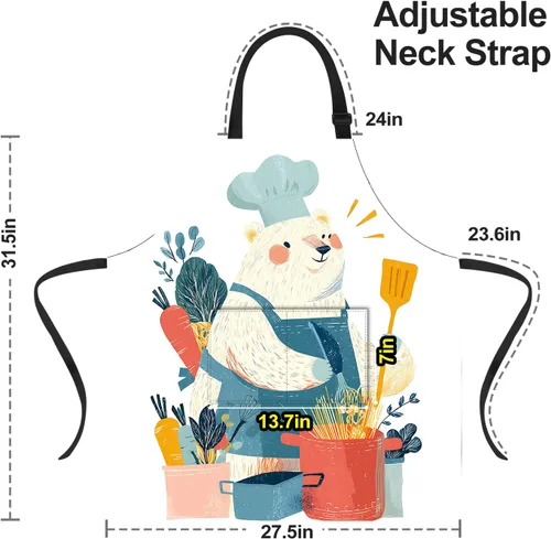 Miniatura 3 de Delantal divertido con 2 bolsillos para hombres y mujeres, barbacoa, parrilla, delantales con babero ajustable, regalos, cocina, cocina de la cocina