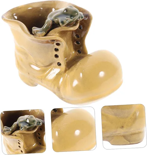Miniatura 6 de Botas de dibujos animados en forma de suculenta maceta de cerámica para plantas de interior, oficina, ventana, alféizar decoración única