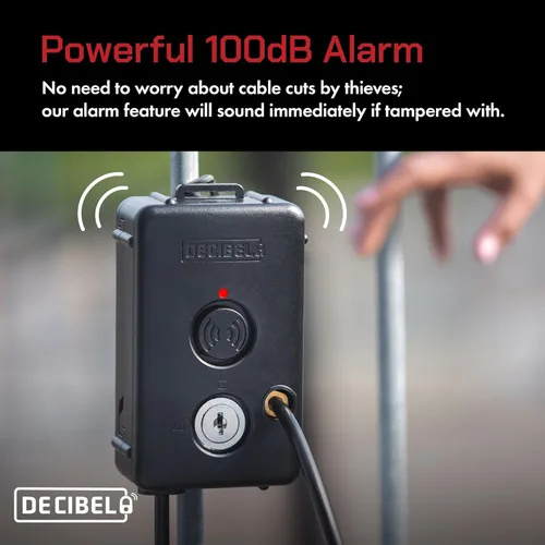 Miniatura 5 de Cerradura de cable decibelio de 6 pies con alarma de 100dB, disuasorio de robo para equipo al aire libre, herramientas, kayaks y generadores