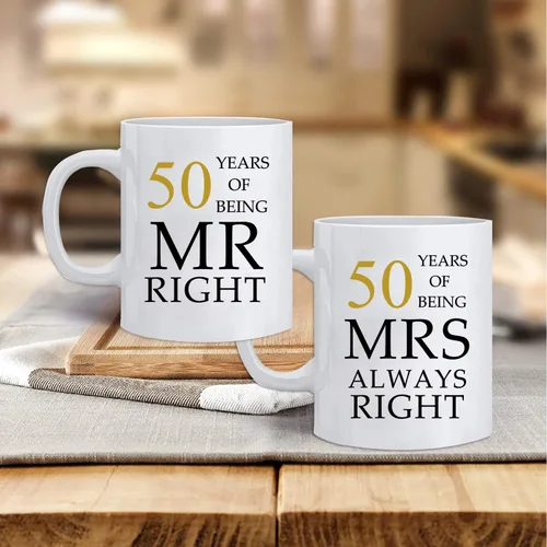 Miniatura 4 de Kwieema 50 aniversario de boda para parejas, 50 aniversario dorado para padres, 50 aniversario de boda, tazas de café, abuelos, parejas, taza