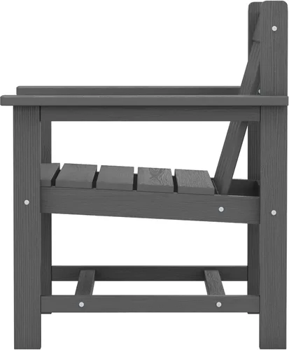 Miniatura 11 de SERWALL - Juego de muebles de patio de 3 piezas estilo bistró, juego de sillas Adirondack para todo clima con mesa auxiliar, juego de muebles de Gris