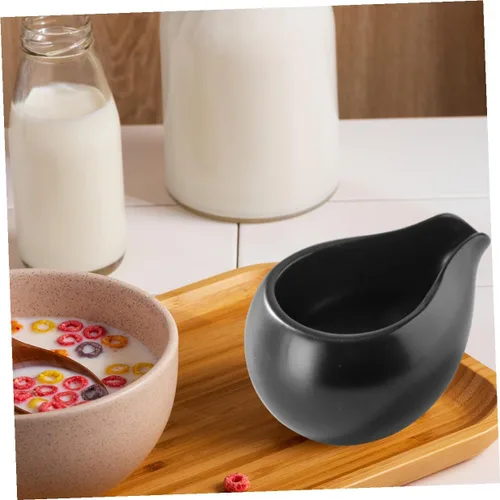 Miniatura 7 de Yardwe Jarra de leche de boca redonda de cerámica de 3.7 pulgadas con boquilla para crema de café y jarabe de mesa, ideal para uso doméstico y café