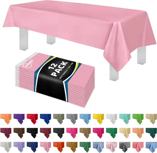 Miniatura 10 de Mantel de plástico de alta calidad - 54 in. x 108 pulgadas. Grandipity - Mantel rectangular (6 y 12 unidades), Agua (Aqua)