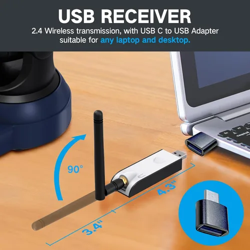 Miniatura 5 de Gsou Cámara web inalámbrica, videollamadas HD 1080P y cámara de transmisión, Plug and Play, cámara de computadora de campo de ángulo ajustable