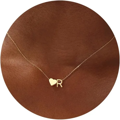 Miniatura 30 de Turandoss Mothers Day Gifts for Mom Wife - Dainty 18K Gold Plated Heart Initial A-Z Pendant Necklace Trendy Jewelry Heart Necklaces Birthday Mothers