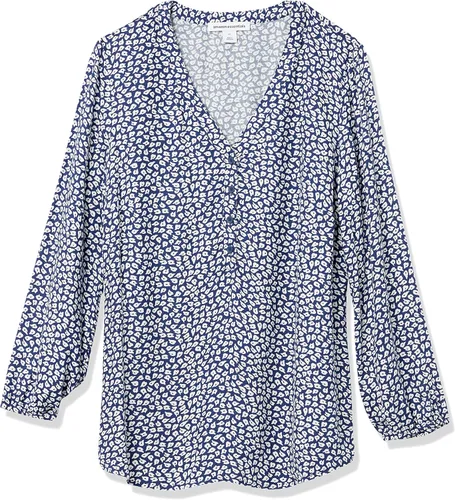 Miniatura 5 de Tienda Essentials - Camisa estilo popover de manga 34 con botones para mujer