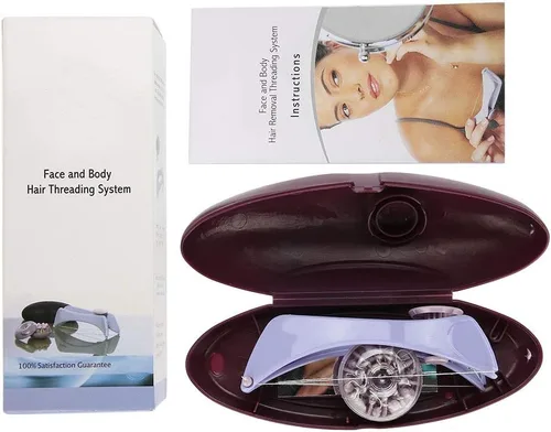 Miniatura 2 de Eliminación de enhebrado de vello facial, depiladora facial morada, depiladora de depilación ABS cómoda para mujeres (gafas en caja)