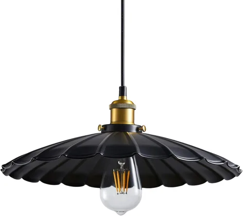 Miniatura 28 de Lámpara colgante negra, lámpara colgante retro de 9.8 pulgadas para dormitorio, luces colgantes brillantes de cocina, sala de estar, 6.5 pies