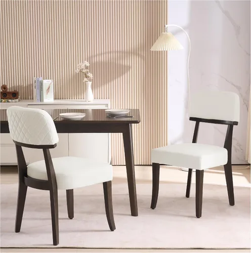 Miniatura 20 de adochr Sillas de comedor de terciopelo con brazos, sillas de comedor tapizadas con patas de madera dura y respaldo curvado abierto, sillas de cocina