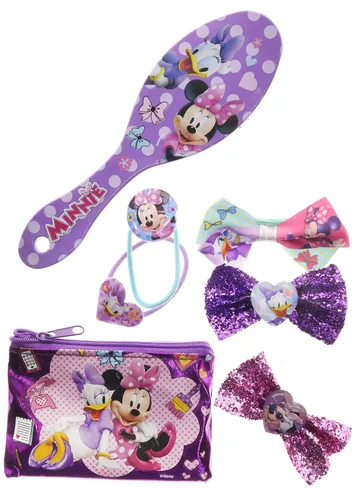 TownleyGirl - Juego de pelo de Minnie Mouse, incluye cepillo para el pelo, lazos para el cabello y pinzas para el cabello, 7 unidades