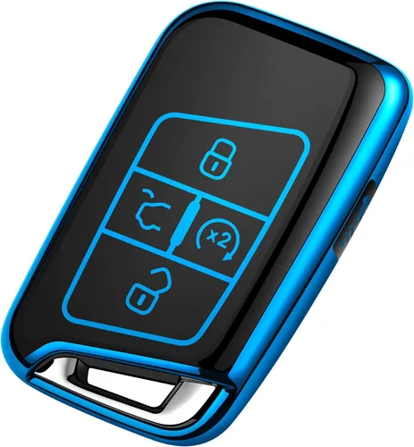 Tukellen Funda para llavero Volkswagen, funda de TPU suave de alta calidad, protección completa, funda para llavero VW Tiguan Atlas Jetta Passat Azul