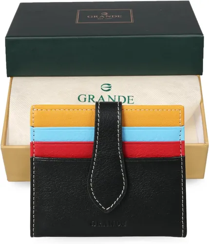 Miniatura 39 de Grande -3803 Cartera unisex, Azul (Iced Blue), Cartera delgada de cuero con cierre a presión pequeño