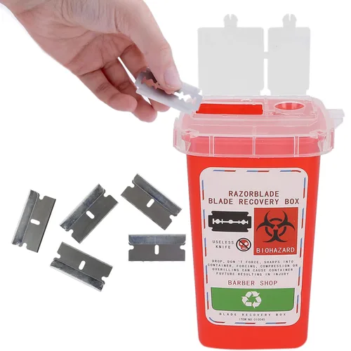 Miniatura 5 de Contenedor de cuchillas de eliminación Peluquería Peluquería Cuchillo de afeitado Caja de recogida de eliminación de cuchillas (rojo)