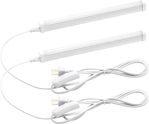 Lámpara LED para tienda, 12 pulgadas, 5 W, 580 lm, cubierta esmerilada, 6500 K, tubo de luz integrado T5, salida alta, blanco más brillante, tubo de