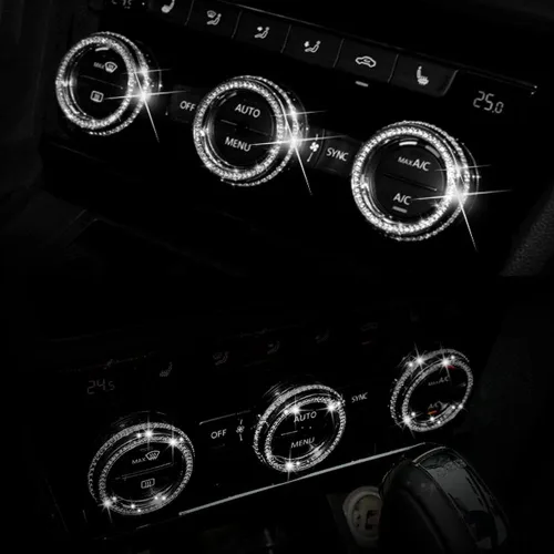 Miniatura 8 de LECART Accesorios de Coche Brillantes Compatibles con Volkswagen Arteon Atlas Passat Tiguan Golf CC Cubiertas de Maneta de Aire Acondicionado