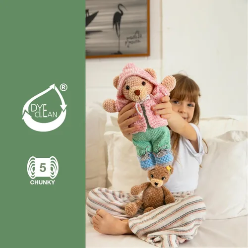 Miniatura 6 de Circulo - Hilo Amigurumi Pelucia, hilo especial de felpilla de terciopelo para amigurumi y manta, 144 yardas, peinado (1112 - crema)