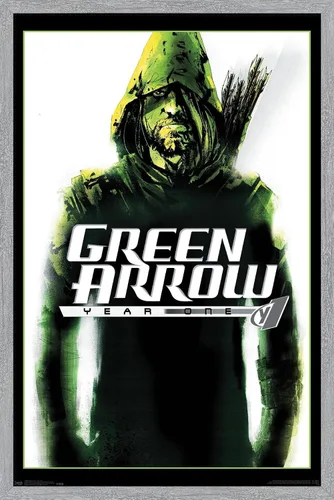 Miniatura 12 de Trends International DC Comics - Póster de pared con diseño de flecha verde, año uno, 14.725 x 22.375 pulgadas, versión enmarcada de madera
