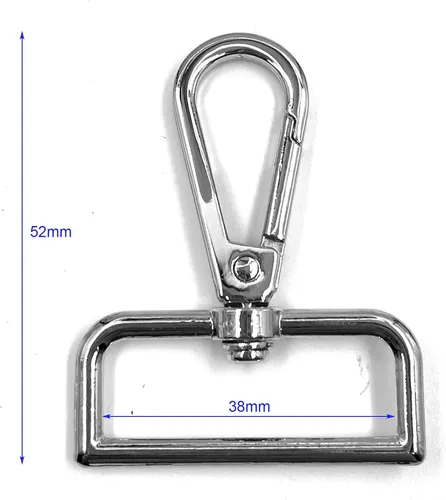 Miniatura 2 de 10 piezas de 1.5" (38 mm) de diámetro interior anillo D hebilla equipaje hebilla langosta garra giratoria plateado