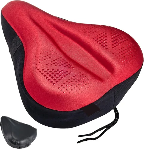 Zacro Bike Seat Cushion - Padded Gel Bike Seat Cover for Men & Women, Padding Bicycle Saddle fit with Peloton/Spin Stationary Exercise/Mountain Road