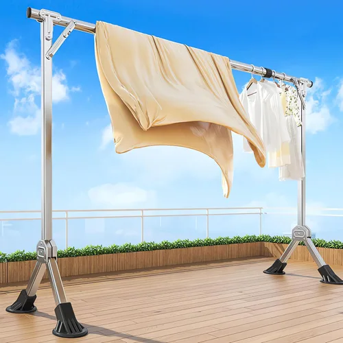 Miniatura 7 de YSUEFIJO Heavy Duty Laundry Drying Rack, Clothes Drying Rack Foldable, Length Adjustable Garment Rack, Portable Stainless Steel Laundry Stand, with