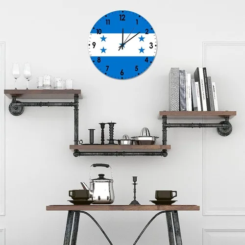 Miniatura 544 de Cheyan Reloj de pared con bandera de Canadá de 12 pulgadas, silencioso, sin tictac, de PVC, funciona con pilas, reloj redondo decorativo, regalo