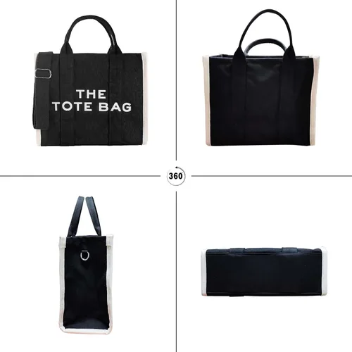 Miniatura 5 de The Tote Bag for Women, CanvasLeather Tote Purse Crossbody Bags with Zipper Sturdy HandBag for School, Travel