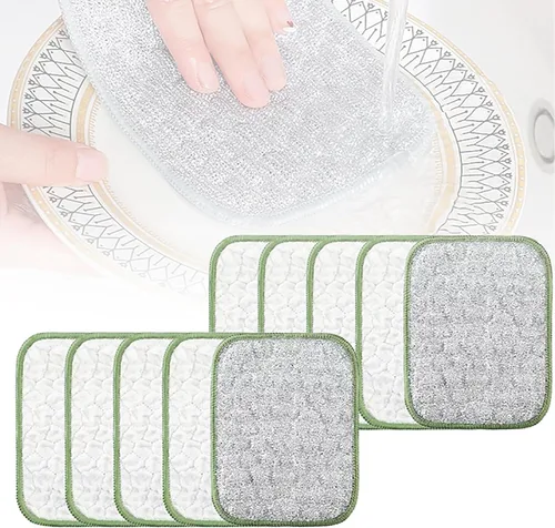 Miniatura 9 de Paño de alambre de doble cara sin arañazos, trapos multiusos para lavar platos de alambre húmedo y seco, no rayan, almohadillas de metal