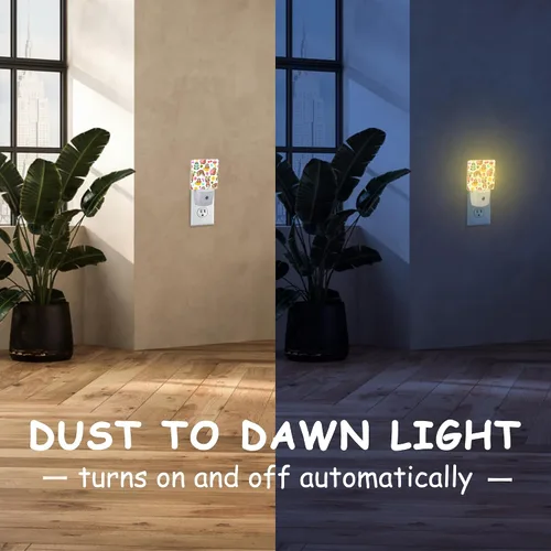 Miniatura 3 de Cute Sloths Eat Dancing or Dream Night Light para niños y niñas, luz nocturna LED enchufable a la pared con sensor de atardecer a amanecer