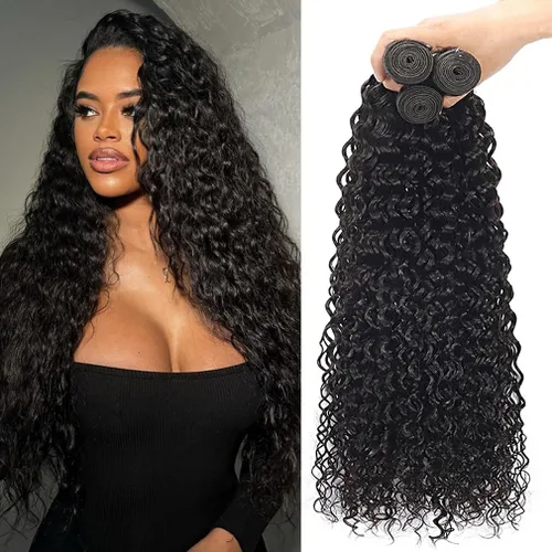 Miniatura 20 de Beautymoon Paquetes de cabello liso negro jet 4 manojos, cabello humano brasileño 14 16 18 20 pulgadas, 100% cabello virgen sin procesar liso, 4