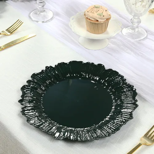 Miniatura 48 de Efavormart - Juego de 20 platos de plástico con diseño de arrecife negro, platos de fiesta de postre y aperitivo de 7 pulgadas, elegante vajilla