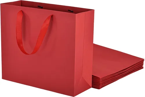 Miniatura 10 de driew Bolsas de regalo de tamaño mediano con asas, 12.6 x 4.5 x 11 pulgadas, bolsas de regalo de papel de tamaño mediano a granel resistentes