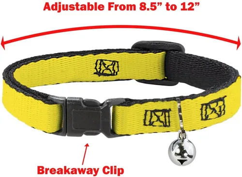 Miniatura 3 de Buckle-Down Breakaway - Collar de gato - Hojas de maceta/humo negro/gris/blanco