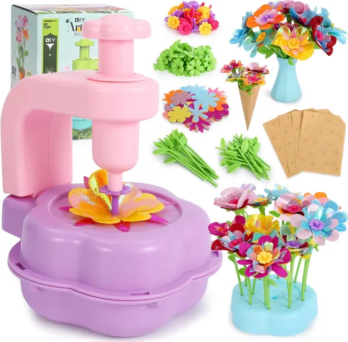 DAISRED Kits de manualidades de flores, juguetes para niños, artes y manualidades para niñas de 4 a 6 a 8 años, kit de fabricación de flores para