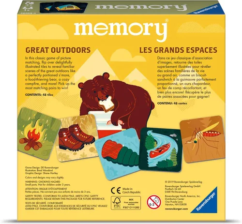 Miniatura 3 de Ravensburger Juego de Memoria Gran Aventura al Aire Libre Juego de Emparejamiento de Campamento Divertido y Rápido Ideal para Niños y Niñas