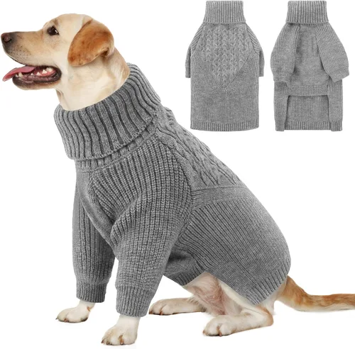 Miniatura 9 de Queenmore Suéter para perro, suéter para cachorros para perros pequeños, suéteres cálidos de invierno y otoño para perros, niñas y niños, suéter