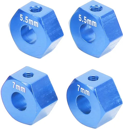 Miniatura 9 de plplaaoo Bujes de rueda hexagonales, 4 cubos de rueda hexagonales modelo RC de 0.551 pulgadas, hexagonal de rueda RC de 0.551 in, 0.217 in y 0.276