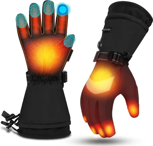 Miniatura 8 de MADETEC Guantes térmicos para hombres y mujeres, 7.4 V 22.2 Wh, batería recargable, guantes térmicos eléctricos, para pantalla táctil completa