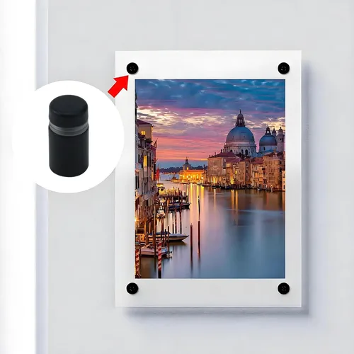 Miniatura 6 de Antrader Paquete de 12 Soportes Separadores de Vidrio de Acero Inoxidable de 3/4" x 1-1/5", Separadores de Pared Clavos de Ferretería Publicitarios