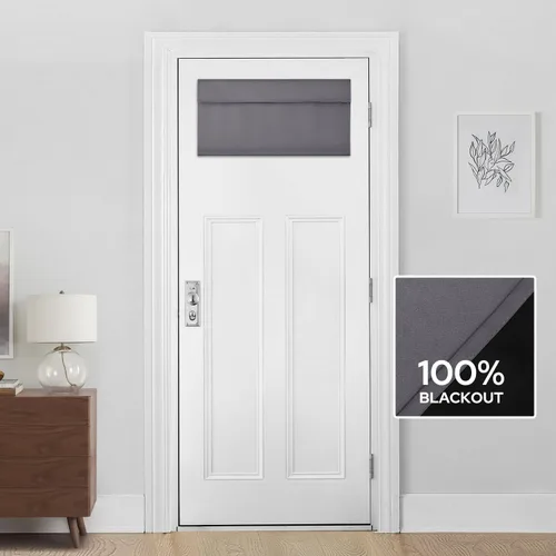Miniatura 86 de HOMEIDEAS Cortinas 100% Opacas para Luces Laterales de Puerta Principal, Cubierta de Ventana de Puerta de Aula, Persianas de Privacidad