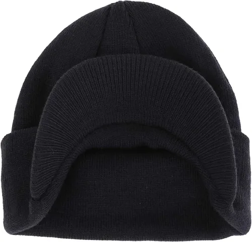 Miniatura 83 de Home Prefer - Gorro de invierno para hombre con visera, cálida y doble punto.