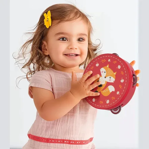 Miniatura 4 de Panderetas Instrumento Musical para Niños y Adultos, Pandereta de Mano de Madera de 6 Pulgadas con Cascabeles de Metal de Abedul, Instrumento