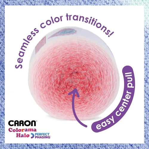Miniatura 10 de Caron Colorama Halo Cake Ultra Marine Hilo - Paquete de 2 unidades de 8oz/226.79g - 71% acrílico, 18% nailon, 11% poliéster, #5 grueso, 60 yardas