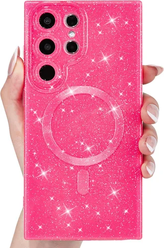 Miniatura 10 de Svanove Funda magnética con purpurina para Samsung Galaxy S22, compatible con Magsafe Cute, brillante, brillante, estética, dura y brillante