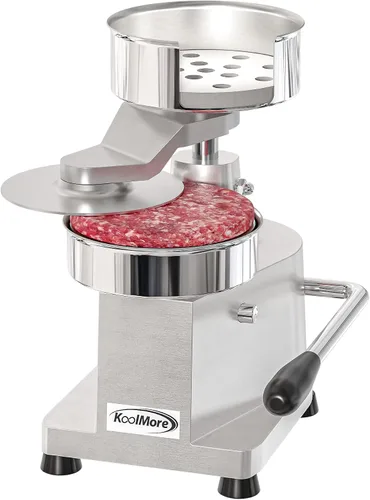 KoolMore Prensa de hamburguesas para hamburguesas de 5 pulgadas, máquina formadora manual de acero inoxidable para alimentos personales y